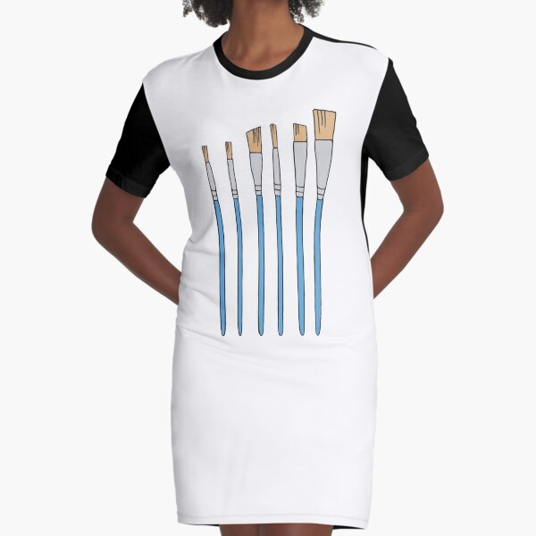 Paint Brush Set Illustration Graphic T-Shirt Dress