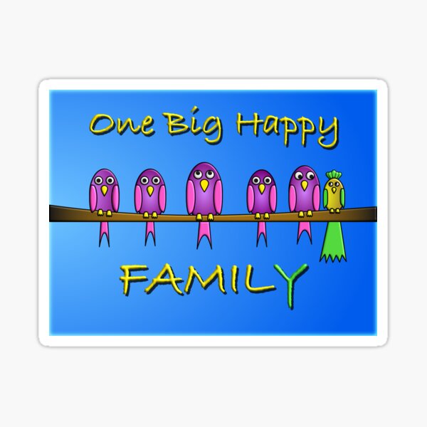 CARD: Birds on a Branch - One Big Happy Family Sticker