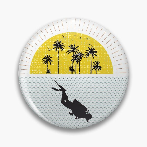 Item preview, Retro Scuba Diving Scuba Diver 80s Vintage Beach Sunburst designed and sold by merchzy.