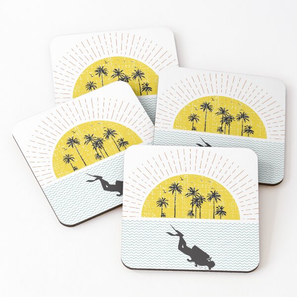 Item preview, Retro Scuba Diving Scuba Diver 80s Vintage Beach Sunburst designed and sold by merchzy.