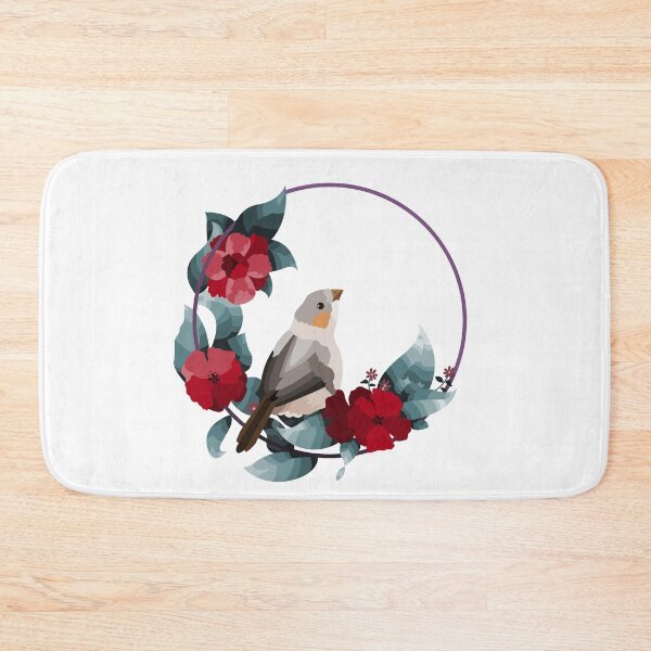 Item preview, Beak bird inside the circle with red flowers designed and sold by Toto-Hello.