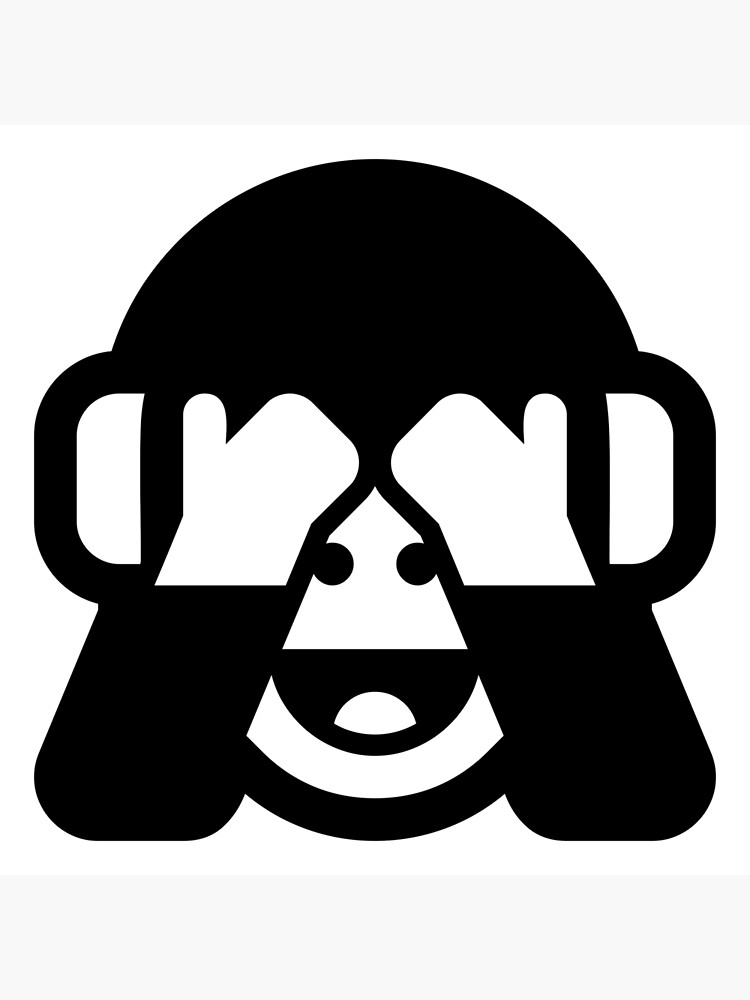 "Monkey Covering Eyes Emoji" Poster by barbaraschum Redbubble