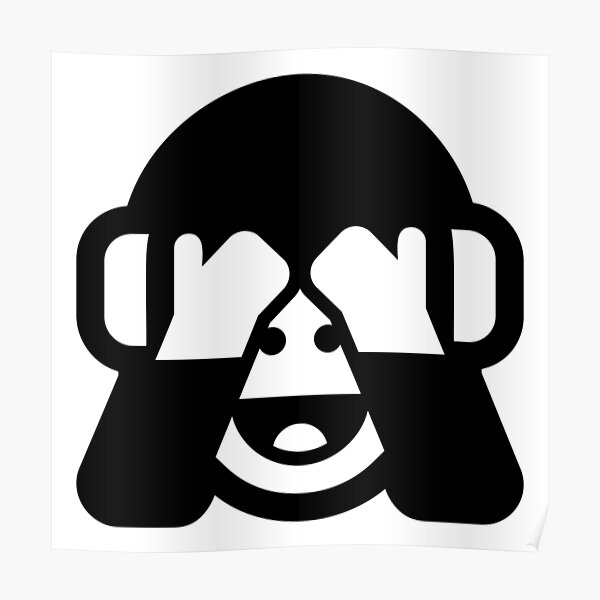 "Monkey Covering Eyes Emoji" Poster by barbaraschum Redbubble