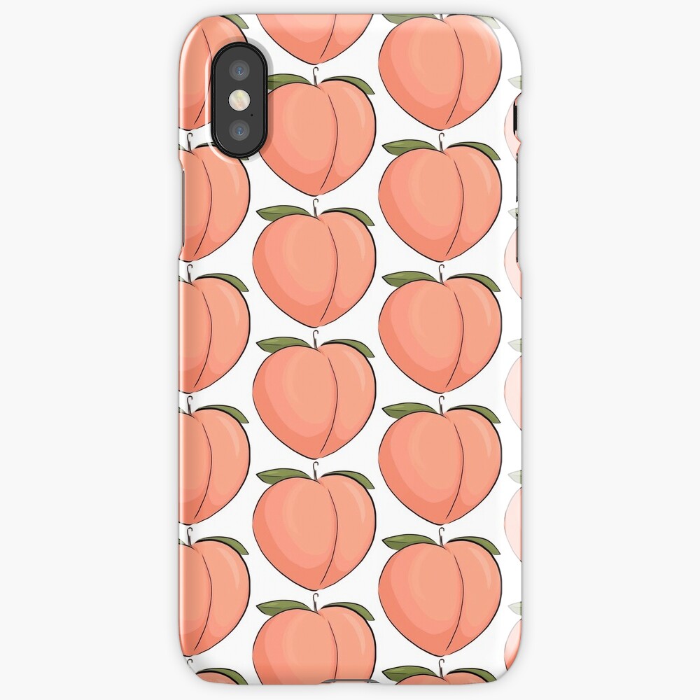 Peach coloured iphone case.
