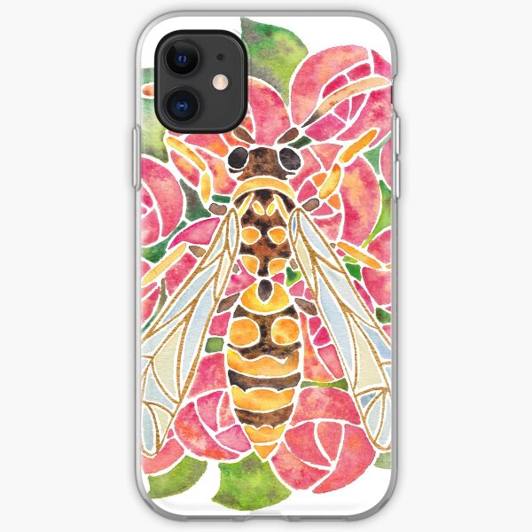 Watercolor Wasp Illustration iPhone Soft Case