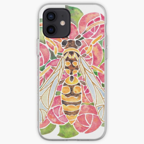 Watercolor Wasp Illustration iPhone Soft Case