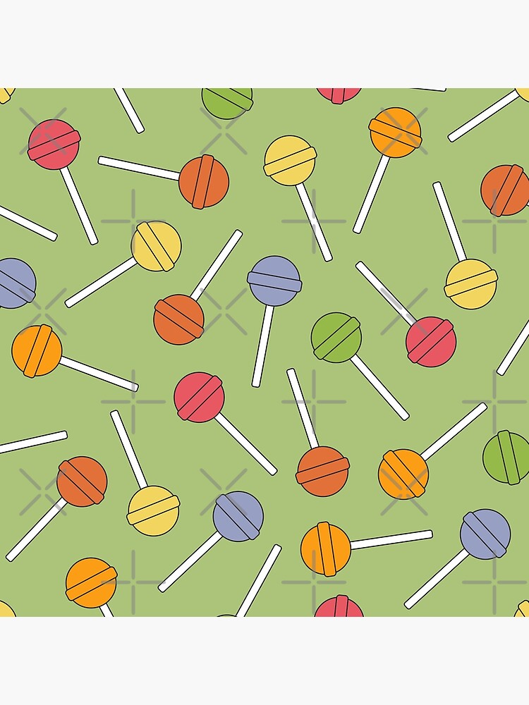 Happy Lollipops Sugar Candy - Green Background by PrintablesP