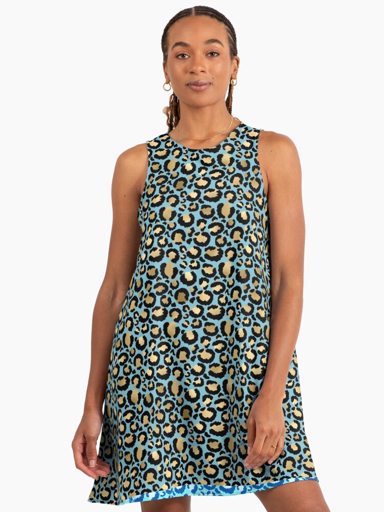 knee length dresses for ladies Metallic Leopard Kimono Dress Camel / Medium main image 0