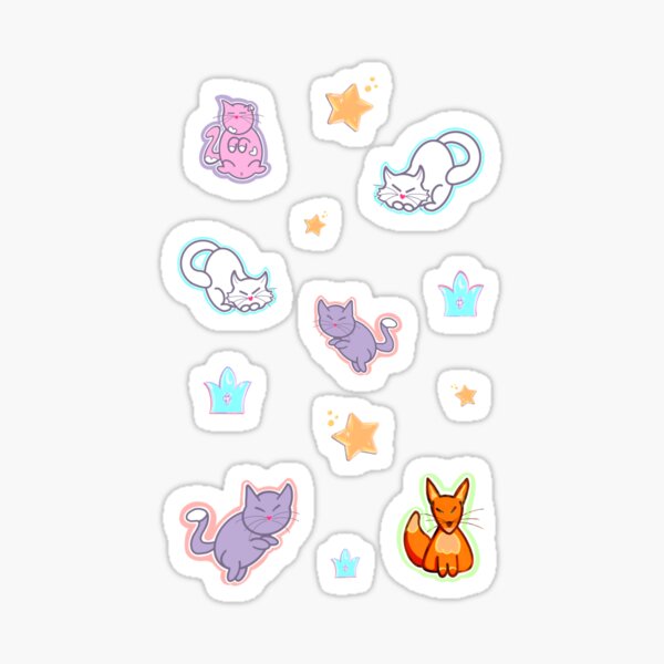 Cats, Crowns and Fox Sticker Sheet Sticker