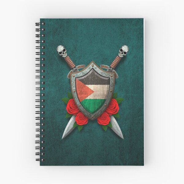 Item preview, Palestinian Flag on a Worn Shield and Crossed Swords designed and sold by JeffBartels.