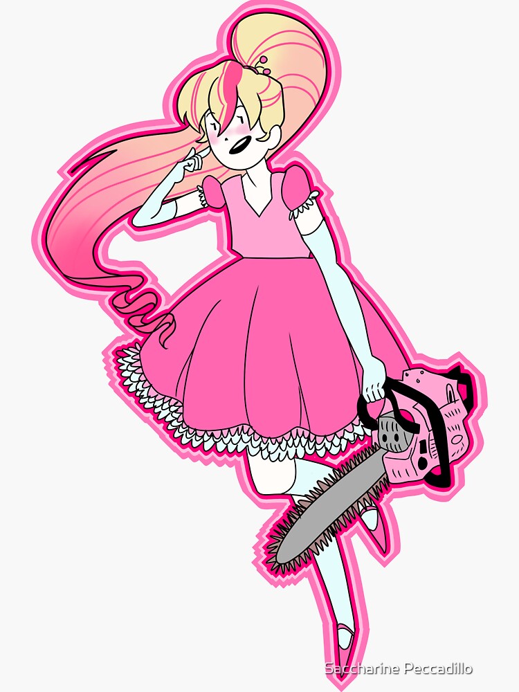 "Chainsaw Magical Girl" Sticker by saccharinepecc Redbubble