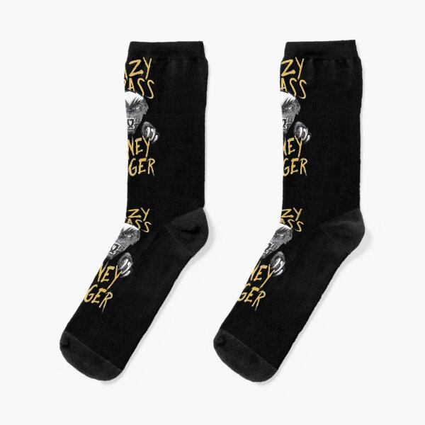 Honey Badger Crazy Badass Honey Badger Dont Care Graphic Design Socks