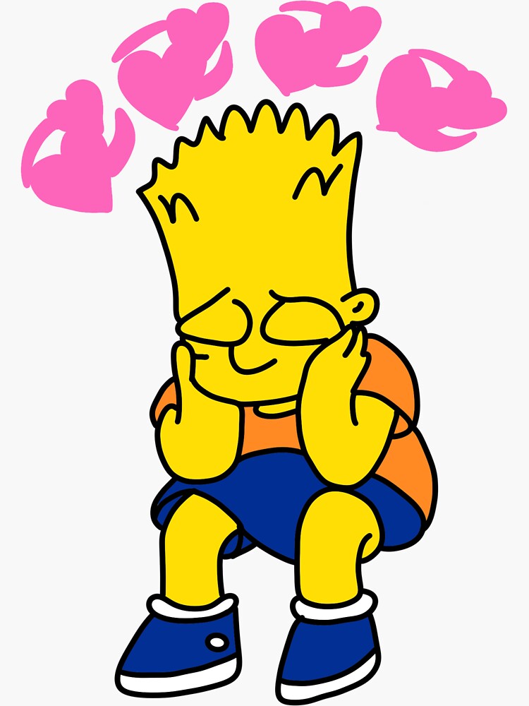 sad boy bart Sticker for Sale by Drayziken