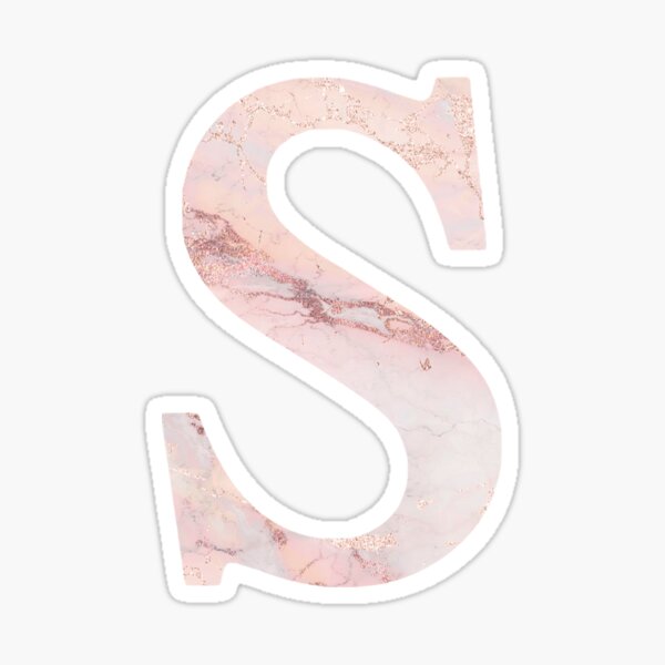 The Letter S Pink Marble Design Sticker for Sale by Claire Andrews