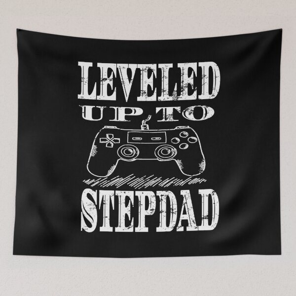 Item preview, Mens Leveled Up To Stepdad Funny Gaming design designed and sold by RedmonsDesigns.