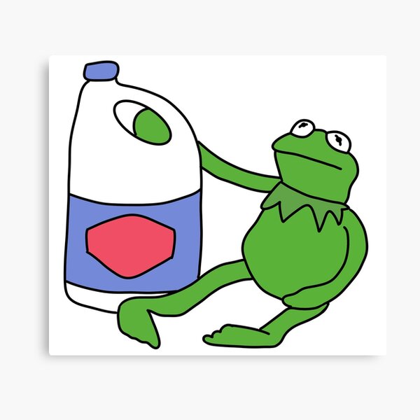 Kermit With Bleach Canvas Print For Sale By Drayziken Redbubble