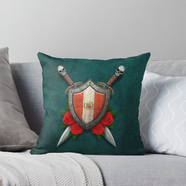 Item preview, Peruvian Flag on a Worn Shield and Crossed Swords designed and sold by JeffBartels.