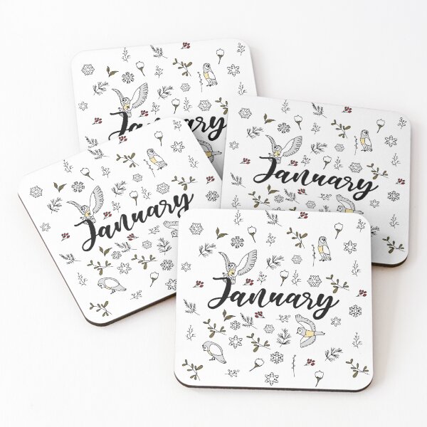 Item preview, Birth Month - January with white owl designed and sold by leancircuit.