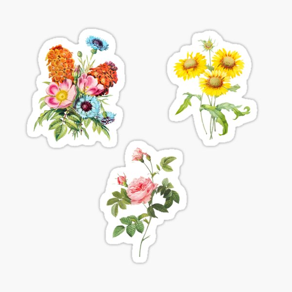 Item preview, vintage flower sticker set designed and sold by disco dottie.