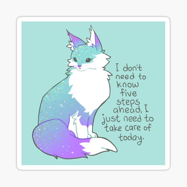 Item preview, "I just need to take care of today" Soft Teal Maine Coon Cat designed and sold by thelatestkate.