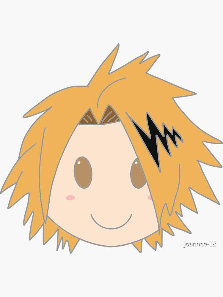 "Denki Kaminari Cute Chibi Head Sticker " Sticker by joannee-12 | Redbubble