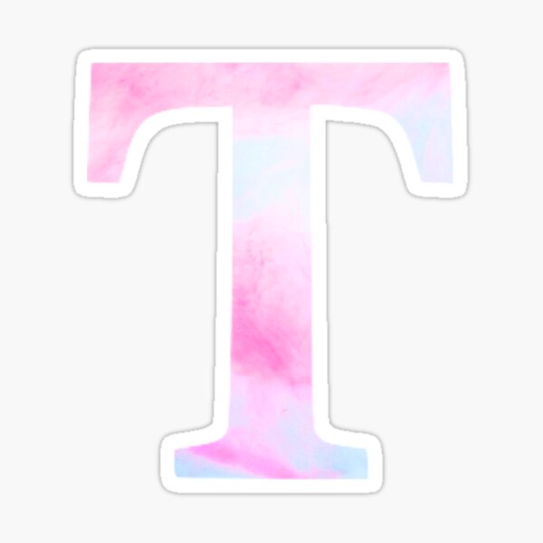 The Letter T Blue and Pink Design Sticker for Sale by Claire Andrews