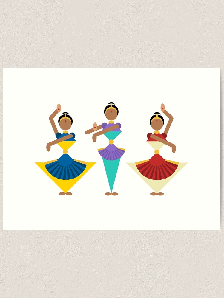 Buy Set of 3 Bharatanatyam Art Brown Girl Art Desi Prints South