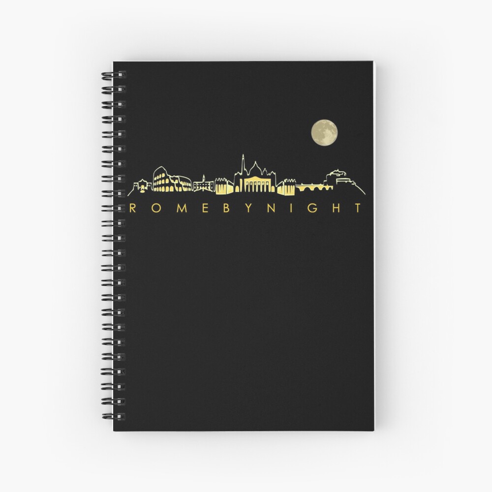 Rome By Night Panorama Roman City Silhouette Spiral Notebook