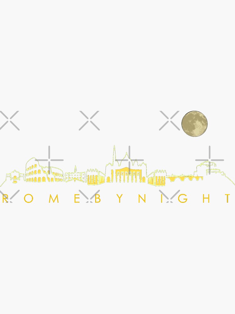 Rome By Night Panorama Roman City Silhouette by thespottydogg