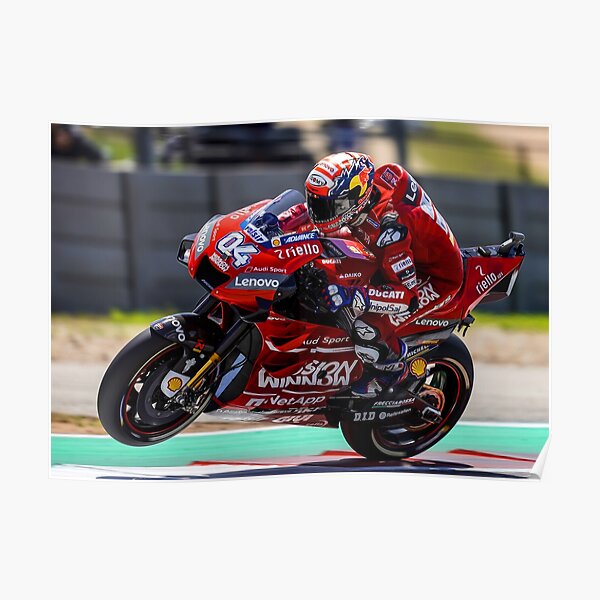 Andrea Dovizioso accélère fort et fait un wheelie Poster