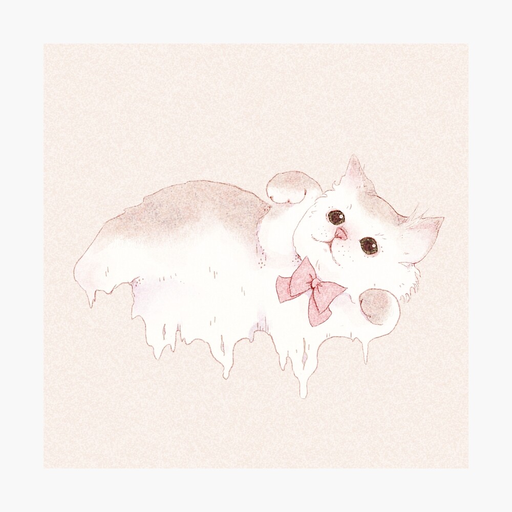 Sweet Marshmallow Kitty Melt Photographic Print By Fairydrop