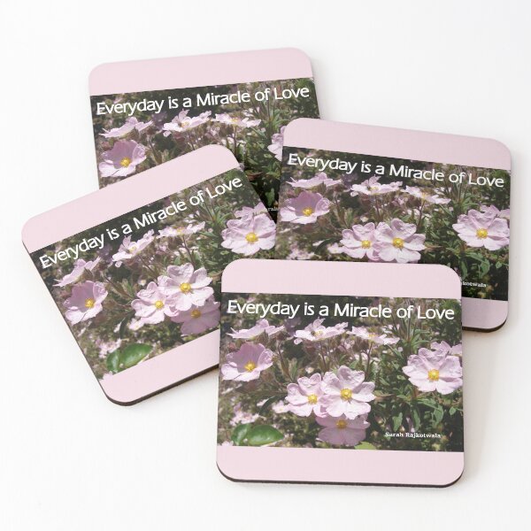 Item preview, Everyday is a Miracle of Love - Pink floral Inspirational Quote designed and sold by Sarah  Rajkotwala.