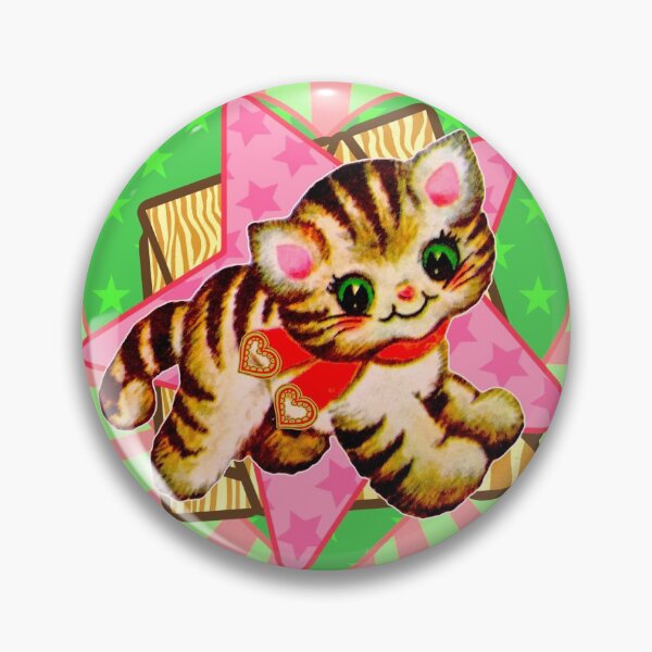 Artikelvorschau, Kleines Vintage kawaii niedliches kitschiges Kätzchen. Fröhlicher und fröhlicher Kitty-Druck. entworfen und verkauft von CirqueBizerk.