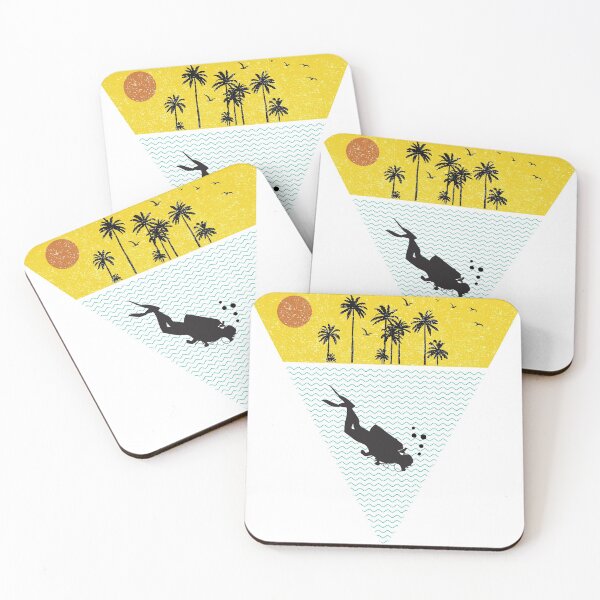 Item preview, Vintage Retro Scuba Diver Scuba Diving 80s Triangle Beach designed and sold by merchzy.