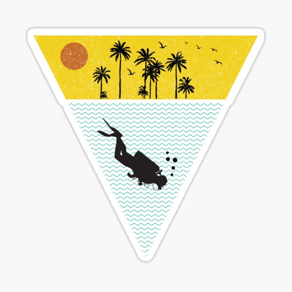 Item preview, Vintage Retro Scuba Diver Scuba Diving 80s Triangle Beach designed and sold by merchzy.