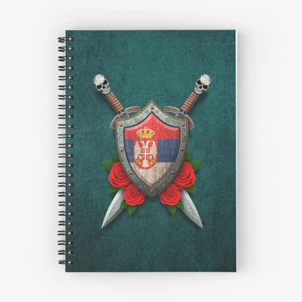 Item preview, Serbian Flag on a Worn Shield and Crossed Swords designed and sold by JeffBartels.