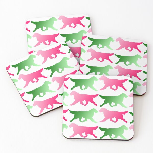 Item preview, Pink and Green Flat-Coated Retriever  designed and sold by MarshBec.