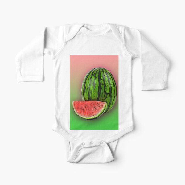 Watermelon /The FruitShop Long Sleeve Baby One-Piece