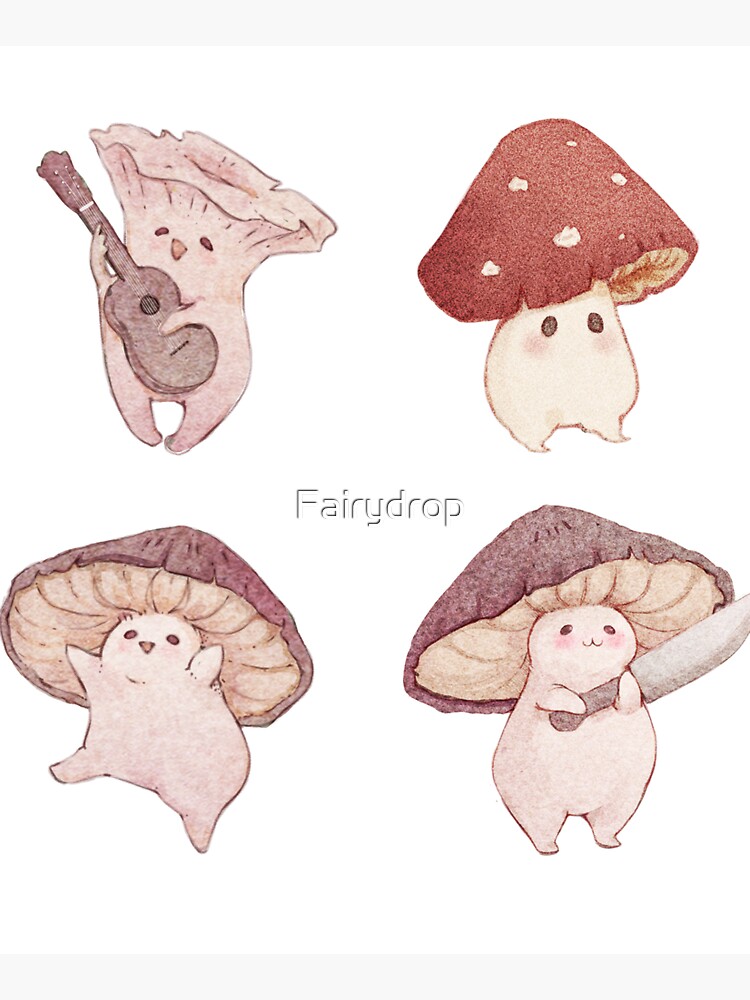 Four cute mushroom friends by Fairydrop