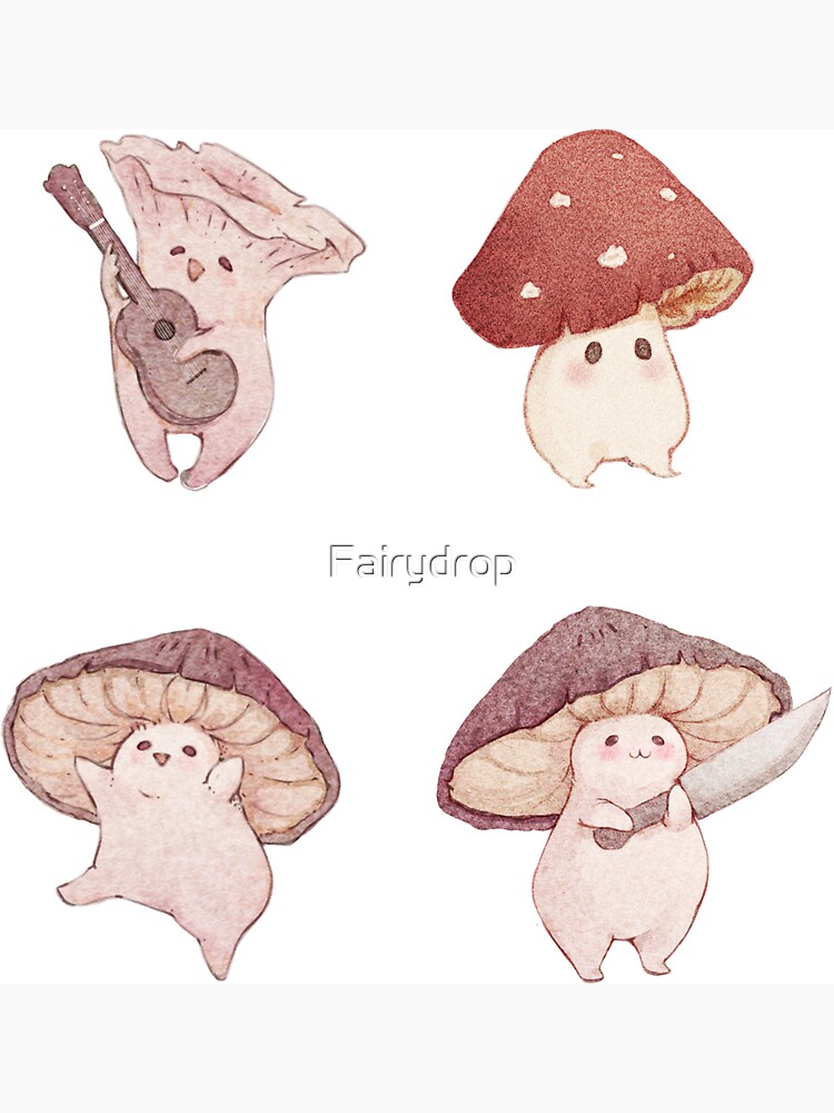 Four cute mushroom friends by Fairydrop