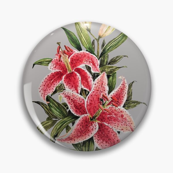 Item preview, Red Lily Flowers Watercolor Art  designed and sold by Oirabot.