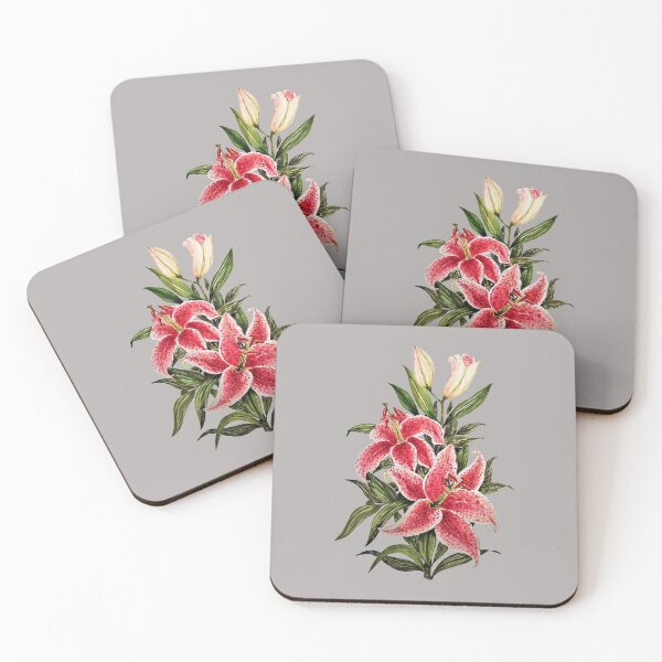 Item preview, Red Lily Flowers Watercolor Art  designed and sold by Oirabot.