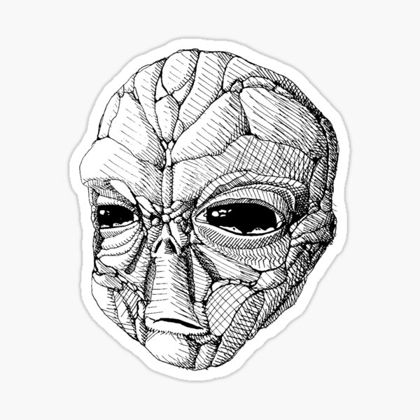 Sad alien boy Sticker