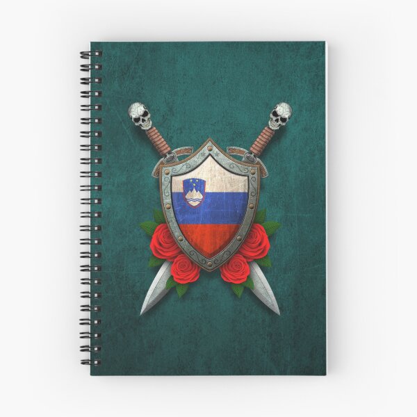 Item preview, Slovenian Flag on a Worn Shield and Crossed Swords designed and sold by JeffBartels.
