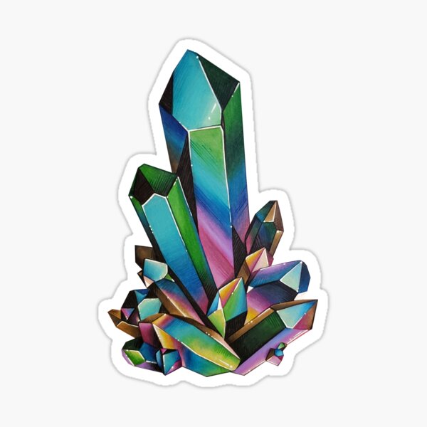 Rainbow Crystal Cluster Sticker