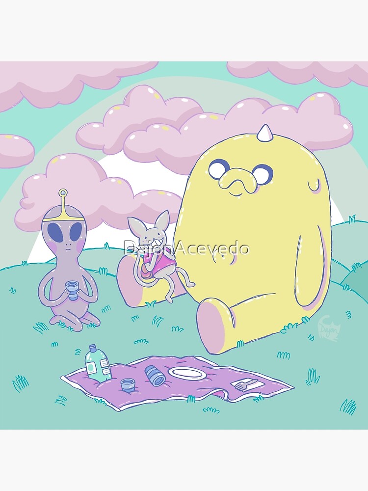 Disover Picnic Time with Beth, Shermy, and Princess Zip - Adventure Time Premium Matte Vertical Poster