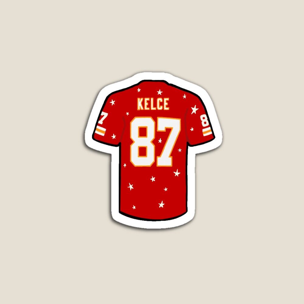 kelce chiefs jersey stars Sticker for Sale by jessicanoble