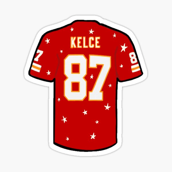 kelce chiefs jersey stars Sticker for Sale by jessicanoble