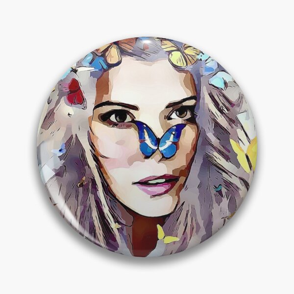 Item preview,  Flower Girl Butterfly Breeze Watercolor Woman Girl Face Yellow Blue designed and sold by NoGrayDays1.