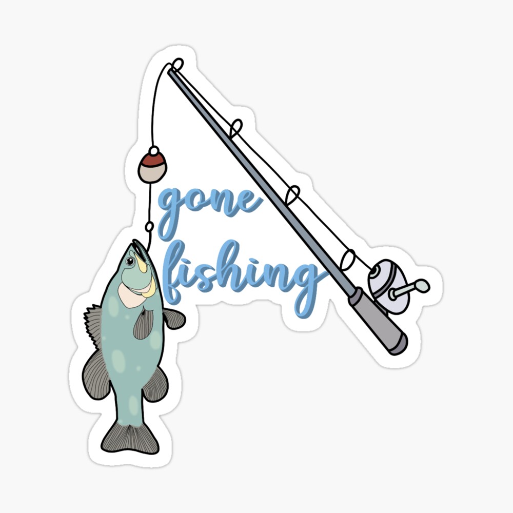 Fishing Funny Cartoon Fish Stickers - 2 Pack of 3 Stickers